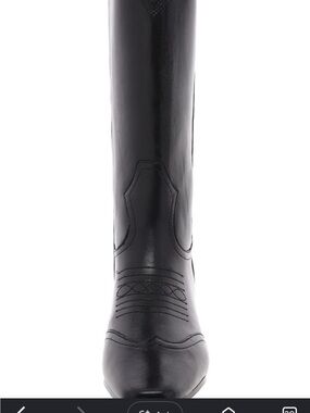 Steve Madden Black Square-Toe Western Ankle Boots with Stitch Detail
